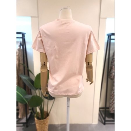 트리블 베어 반필 티셔츠 핑크