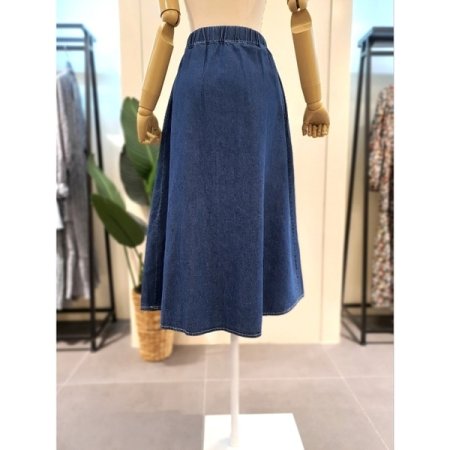 버튼 밴딩 A라인 청치마 DL