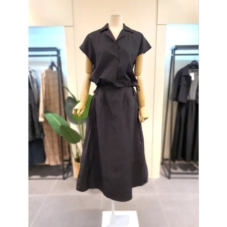 스트링 블라우스 스커트 세트 먹색