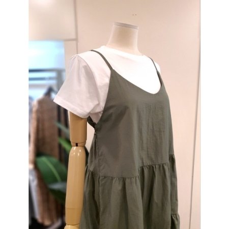 해피 스트링 캐미 원피스 카키