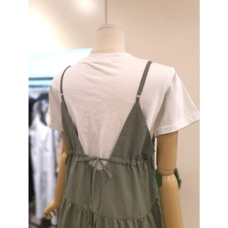 해피 스트링 캐미 원피스 카키