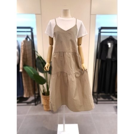 해피 스트링 캐미 원피스 카키