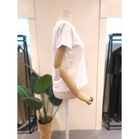 베이직 자게 장식 반팔티 화이트