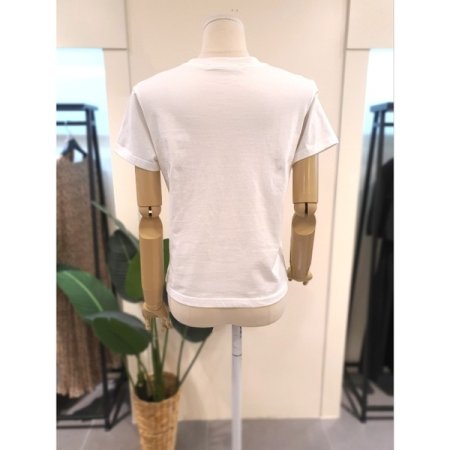 베이직 자게 장식 반팔티 화이트