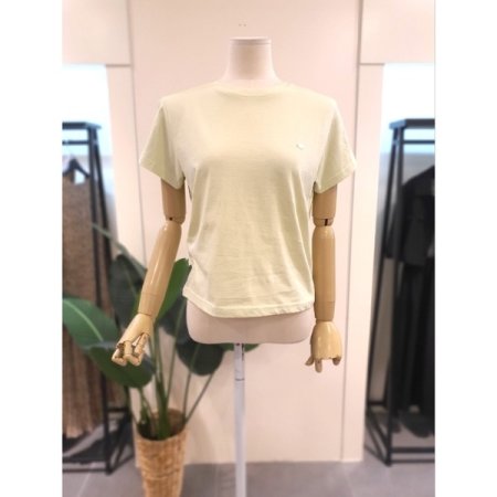 베이직 자게 장식 반팔티 화이트