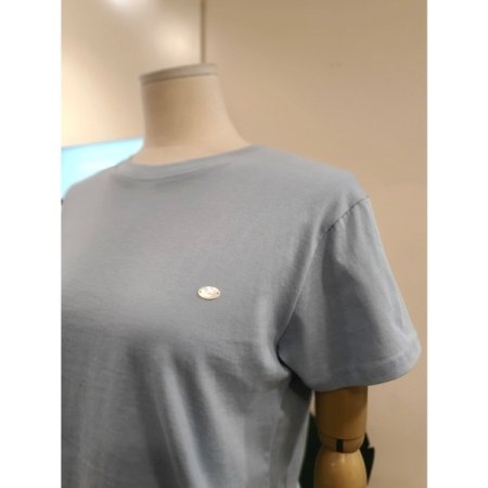 베이직 자개 장식 반팔티 블루