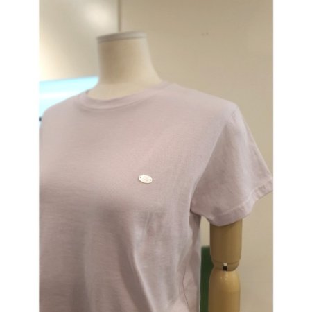 베이직 자개 장식 반팔티셔츠 핑크