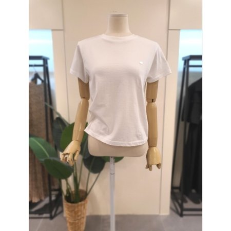 베이직 자개 장식 반팔티셔츠 핑크