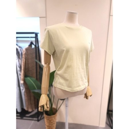 베이직 자개 장식 반팔티 라이트그린