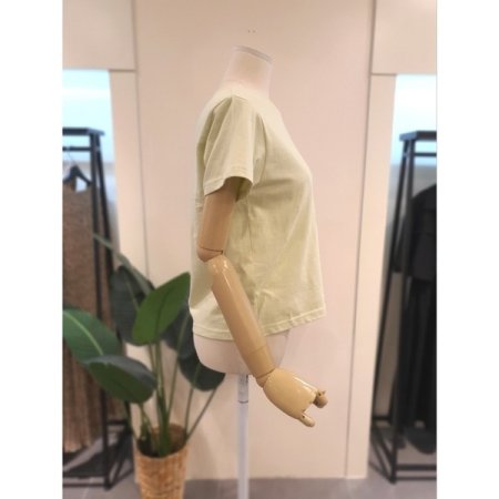 베이직 자개 장식 반팔티 라이트그린