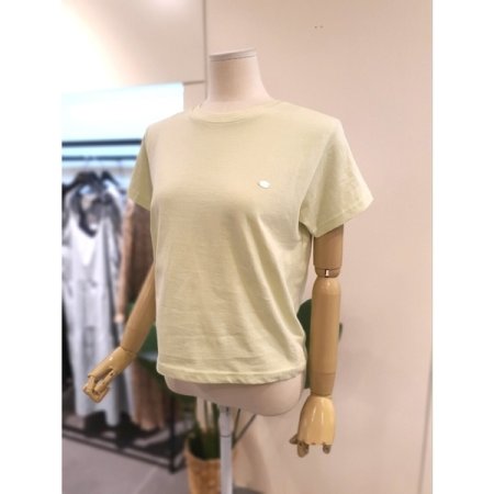 베이직 자개 장식 반팔티 라이트그린