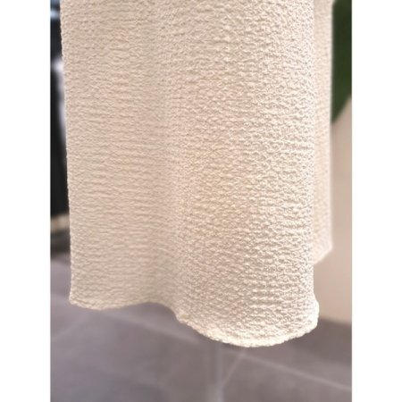 엠보 끈 레이어드 롱 원피스 크림