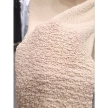 엠보 끈 레이어드 롱 원피스 크림