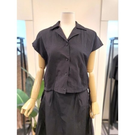 바스락 블라우스 스커트 세트 블랙