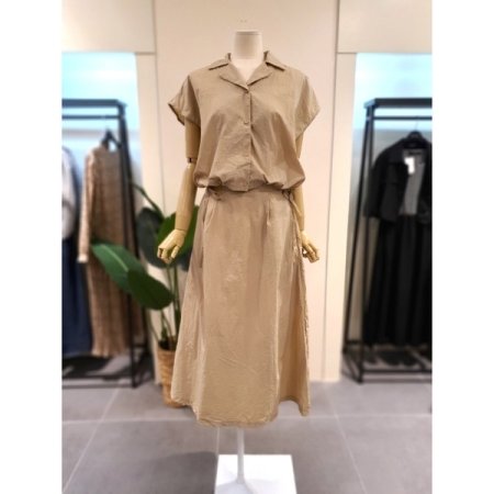 바스락 블라우스 스커트 세트 블랙