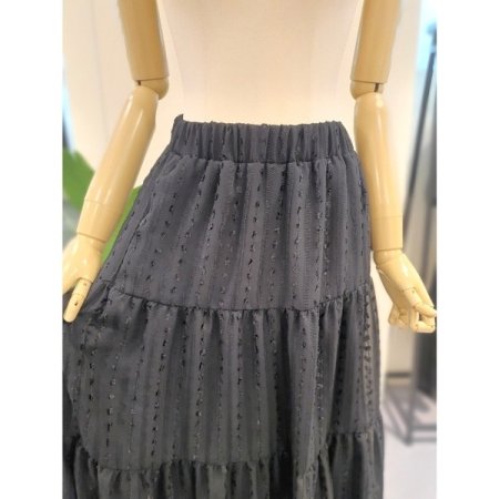 니니 쉬폰 밴딩 스커트 블랙