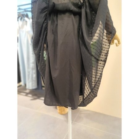 니니 쉬폰 밴딩 스커트 블랙