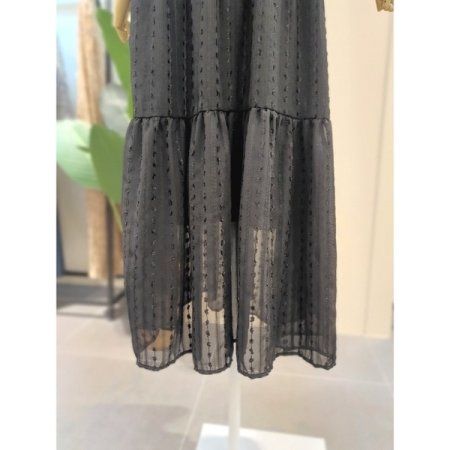 니니 쉬폰 밴딩 스커트 블랙