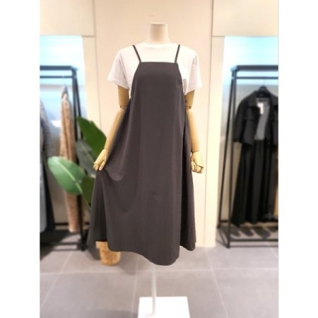 스트링 끈 원피스 다크그레이