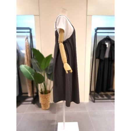 스트링 끈 원피스 다크그레이