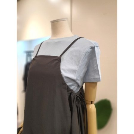 스트링 끈 원피스 다크그레이