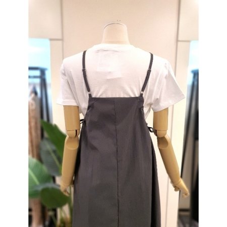 스트링 끈 원피스 다크그레이