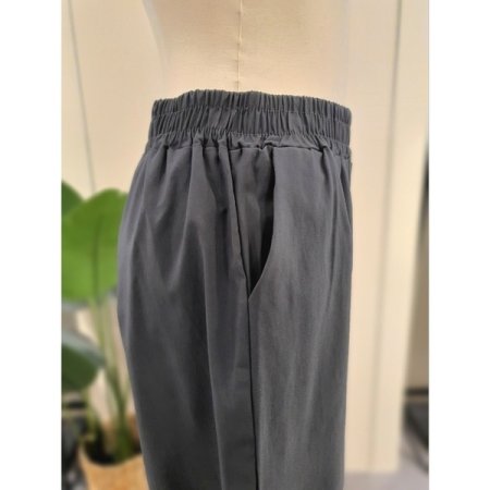 면혼방 밴딩 와이드 팬츠 다크그레이