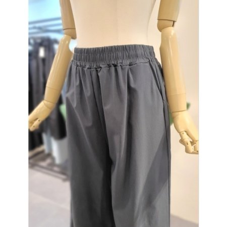 면혼방 밴딩 와이드 팬츠 다크그레이