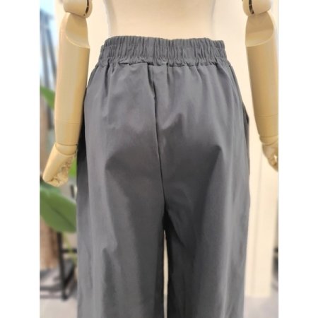 면혼방 밴딩 와이드 팬츠 다크그레이