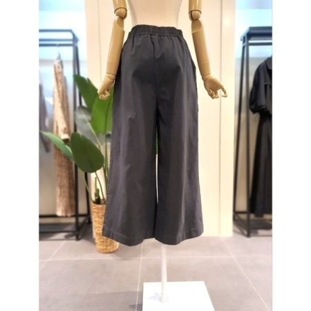 면혼방 밴딩 와이드 팬츠 다크그레이