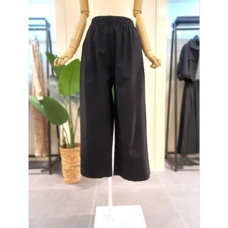 면혼방 밴딩 와이드 팬츠 블랙