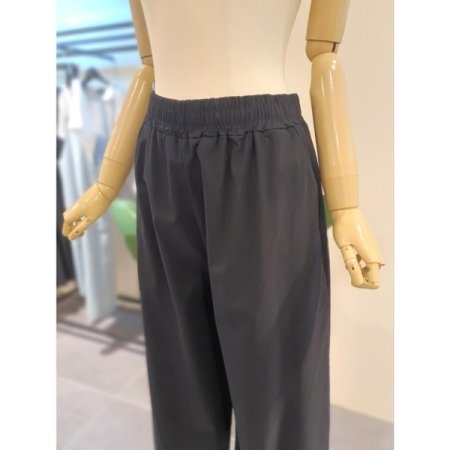 면혼방 밴딩 와이드 팬츠 블랙