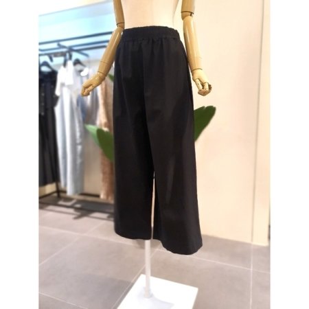 면혼방 밴딩 와이드 팬츠 블랙