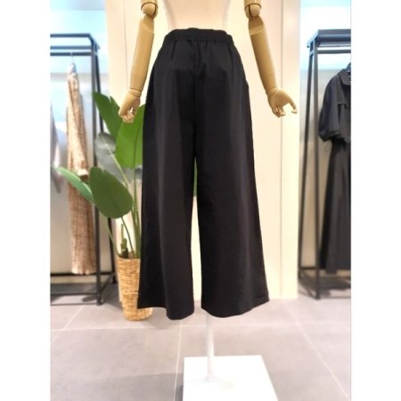 면혼방 밴딩 와이드 팬츠 블랙