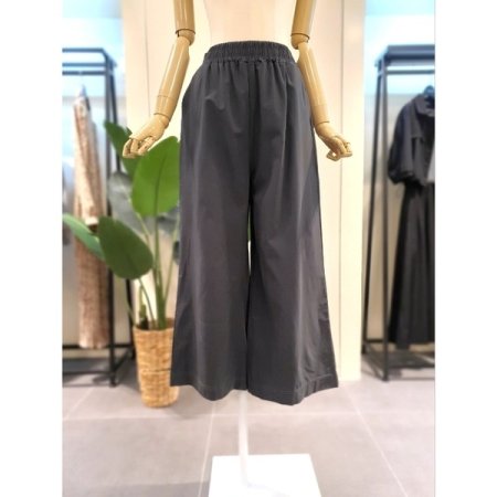 면혼방 밴딩 와이드 팬츠 블랙