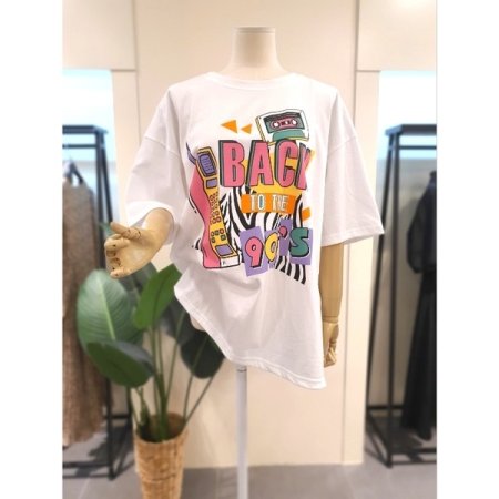 90 박시 반팔 티셔츠 그레이