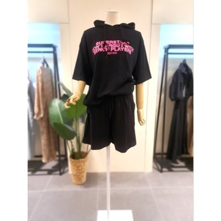 후드티 4부반바지 세트 그레이