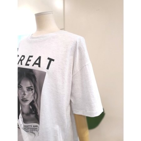 핀터 박시 티셔츠 라이트그레이