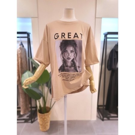 핀터 박시 티셔츠 라이트그레이