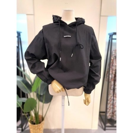 바스락 후드 조거팬츠 세트 블랙