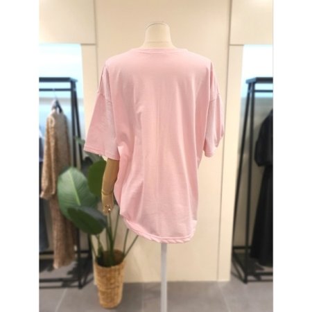 핀터 박시 티셔츠 핑크