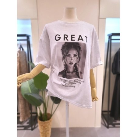 핀터 박시 티셔츠 핑크