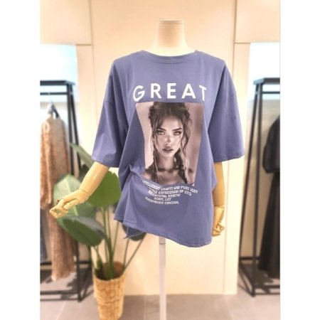 핀터 박시 티셔츠 핑크