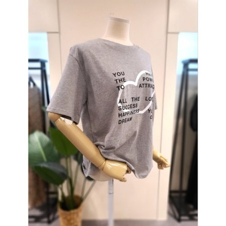 하투하 면 반팔티 그레이