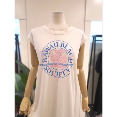 하와이 민소매 원피스 크림