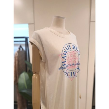 하와이 민소매 원피스 크림