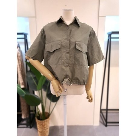 바스락 카고 투피스 세트 카키