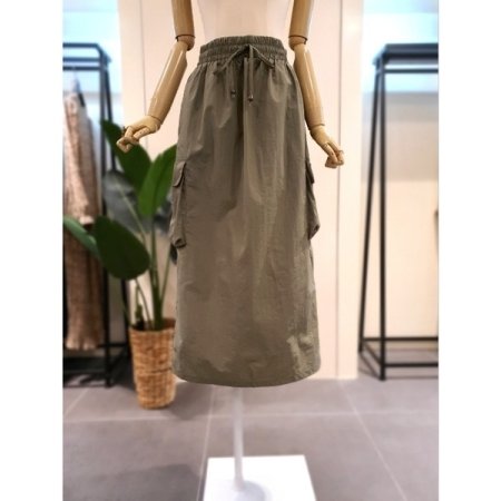 바스락 카고 투피스 세트 카키