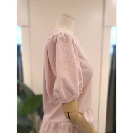 셔링 반팔 블라우스 핑크