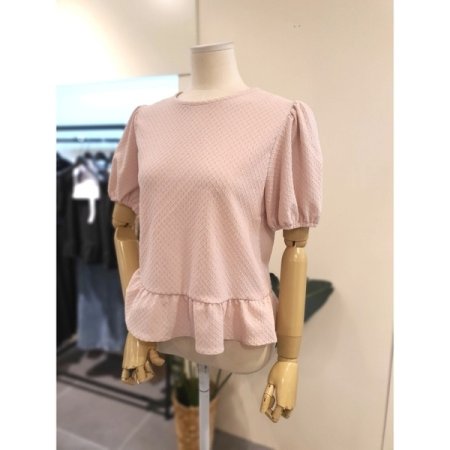 셔링 반팔 블라우스 핑크